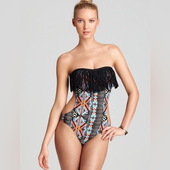l*space Other - L*Space Free Love CiTY Tribe Fringe Bandeau Monokini Swimsuit One Piece NWT